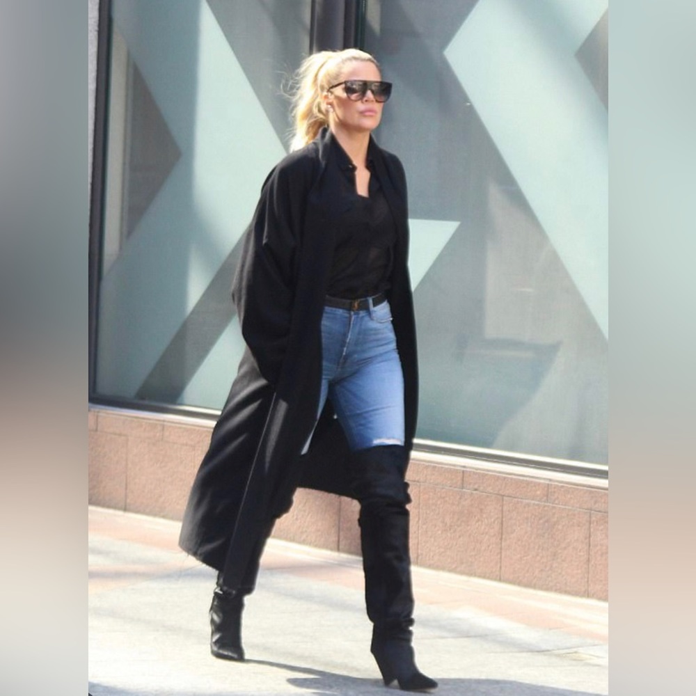 YSL Niki Boots - Velvet Black Thigh High